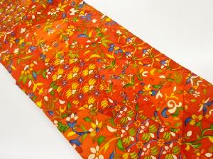 縮緬地草花模様名古屋帯